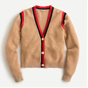 J crew Cashmere waffle-knit cardigan sweater